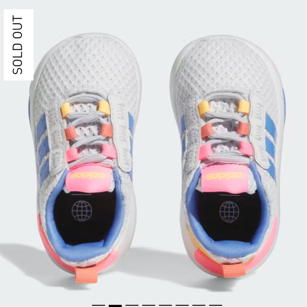 🆕️ Adidas Baby Racer TR211 Toodler 6 Gray and Blue Sneakers - Picture 3 of 6